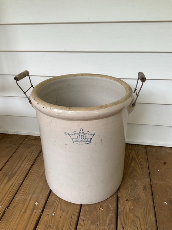Robison Ransbottom 10 Gallon Stoneware Crock With Handles