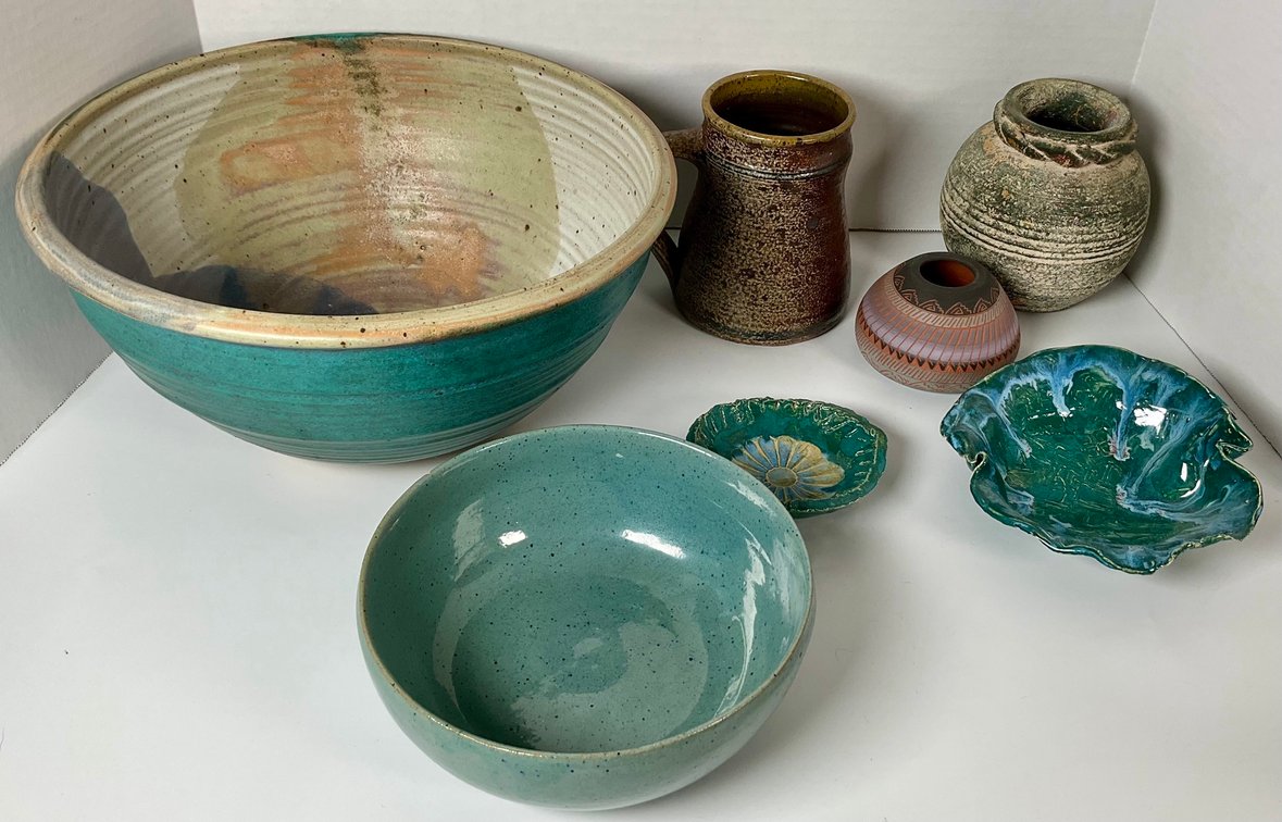 Studio Art Pottery Collection Including Navajo Seed Pot and Bowls