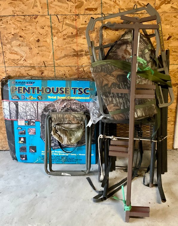 Ameristep Penthouse Ground Blind, Climbing Tree Stand & Feeder Lot
