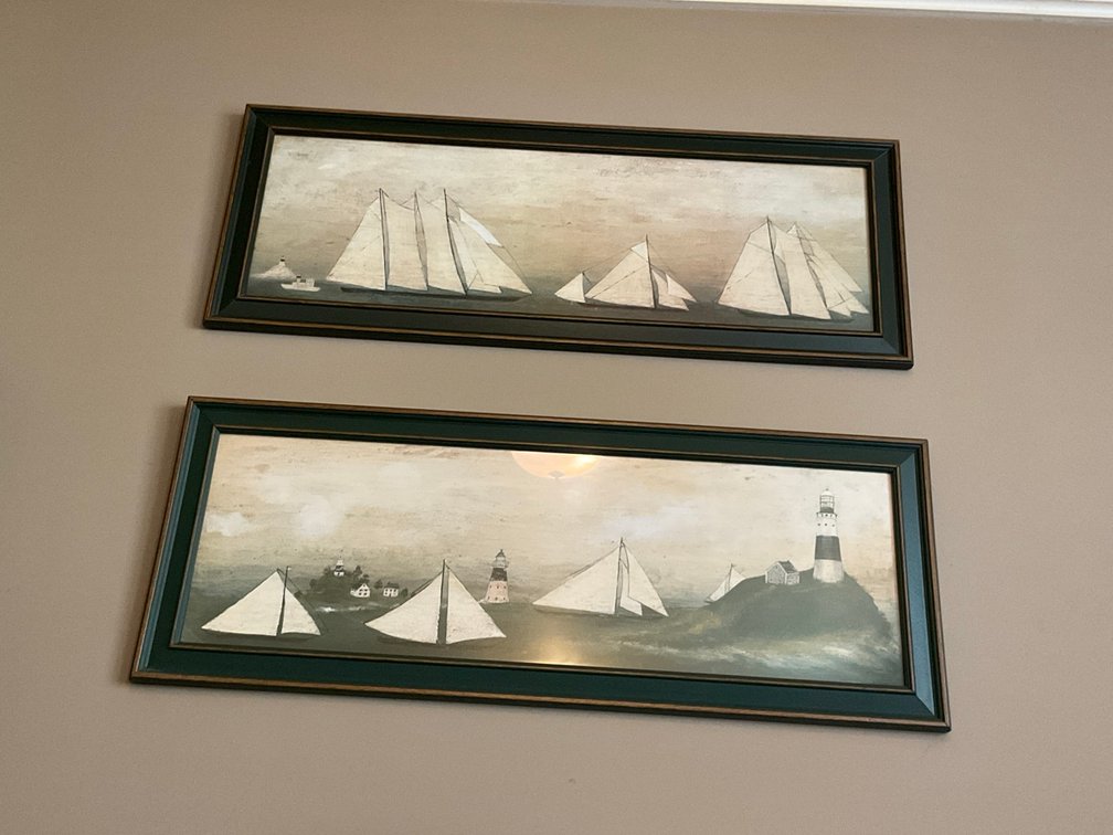David Carter Brown Framed Maritime Panoramic Art Prints Pair