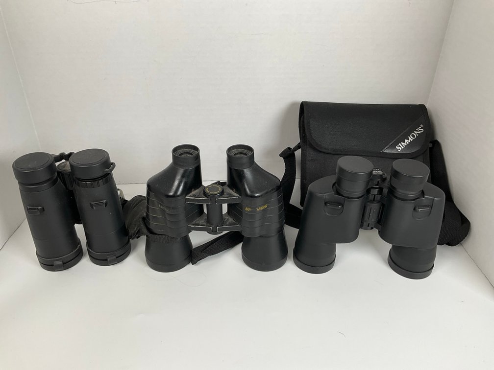 Bushnell and Simmons Field Binoculars Lot with Soft Carrying Case