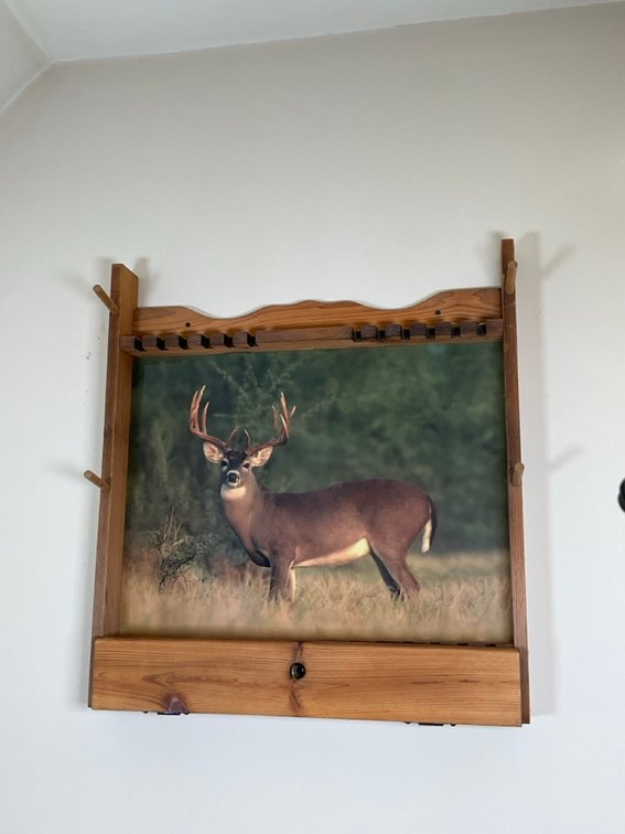 Sporting Decor Lot Including Gun Rack and Wildlife Mirrors