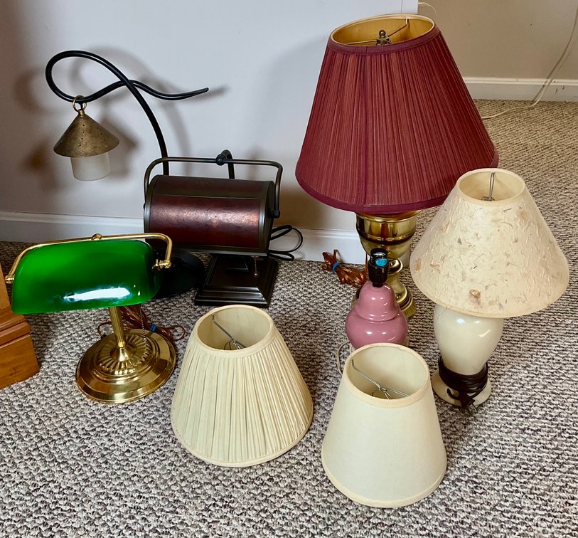 Assorted Table and Desk Lamps With Lamp Shades Collection