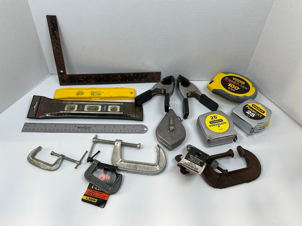 Stanley Measuring Tapes, Empire Levels, Clamps, Chisels & More