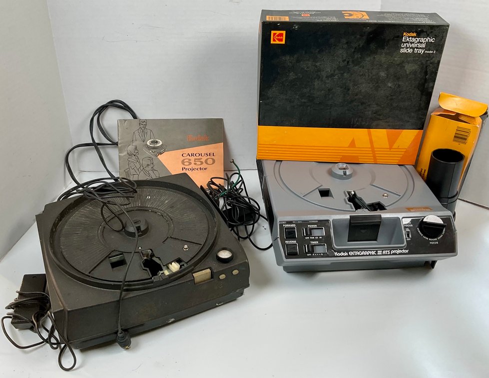 Kodak Carousel 650 and Ektagraphic III ATS Slide Projectors