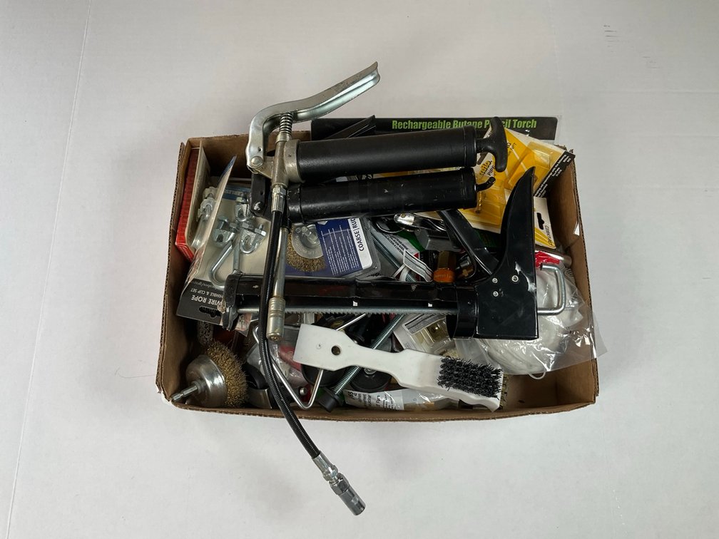 Assorted Workshop Hand Tools, Hardware and DIY Home Improvement Lot