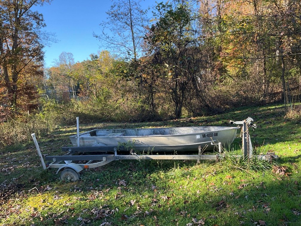 Sears Gamefisher Aluminum Jon Boat with Venture Single Axle Trailer