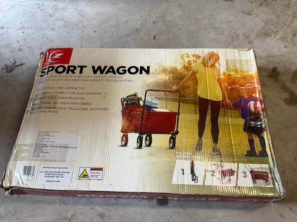 Zenithen USA Folding Red Sport Wagon Cart in Original Packaging