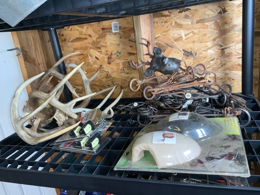 Sporting Lot To Include Deer Antlers, Remington Mounting Kit, Steel Traps & Ammo