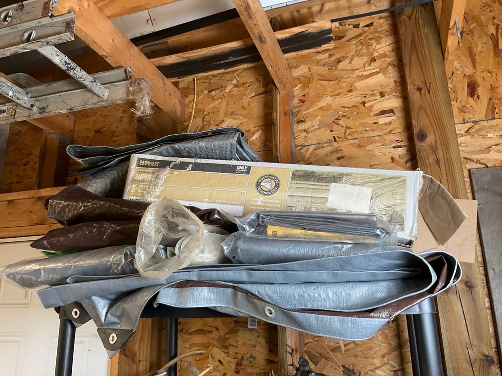 Assorted Heavy Duty Utility Tarps and Barricade Sheeting Roll