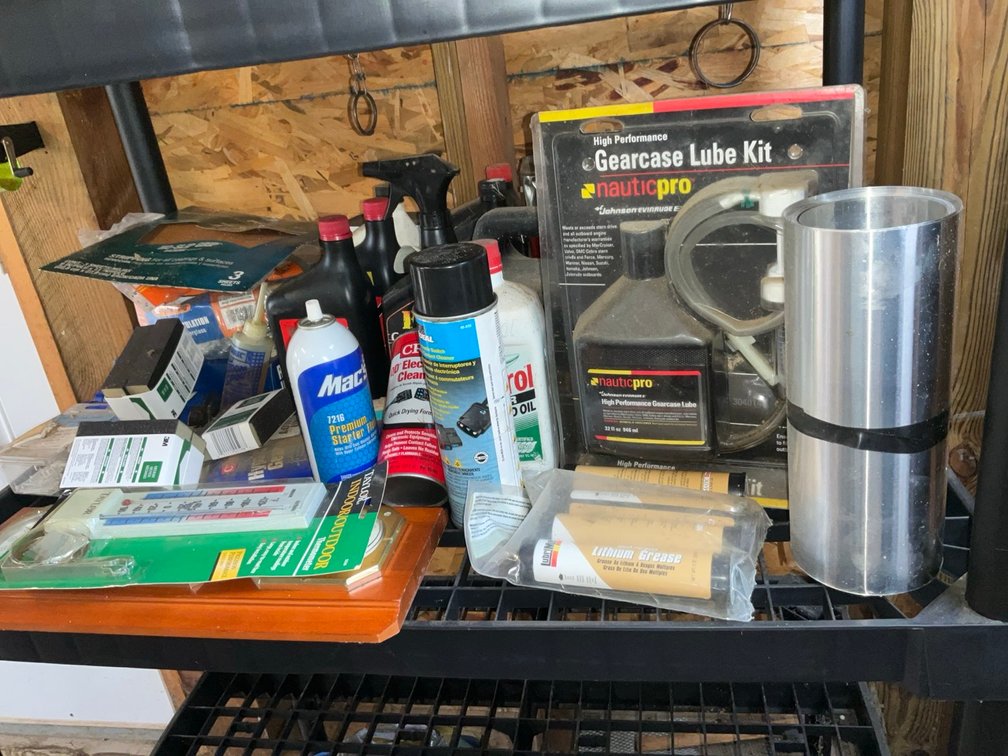 Assorted Garage Supplies To Include Nautic Pro Gearcase Lube and Taylor Thermometer