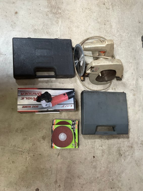 Power Tool Lot with Black & Decker Circular Saw and Grinder