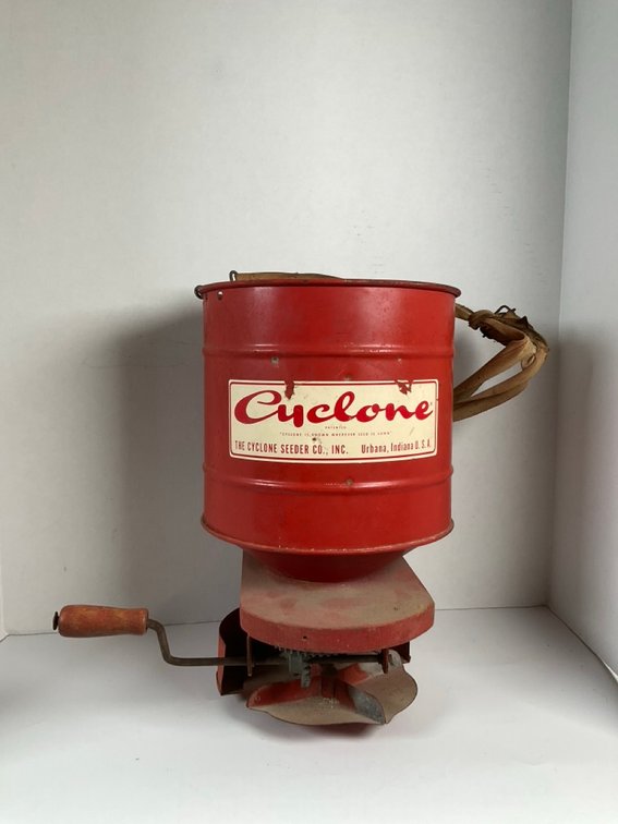 The Cyclone Seeder Co Hand Crank Broadcast Seed Spreader