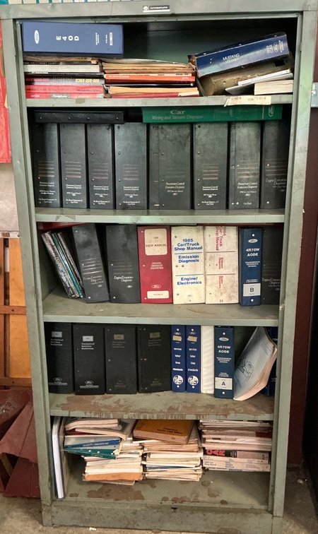 Cabinet With Ford Diagnostic Manuals and More