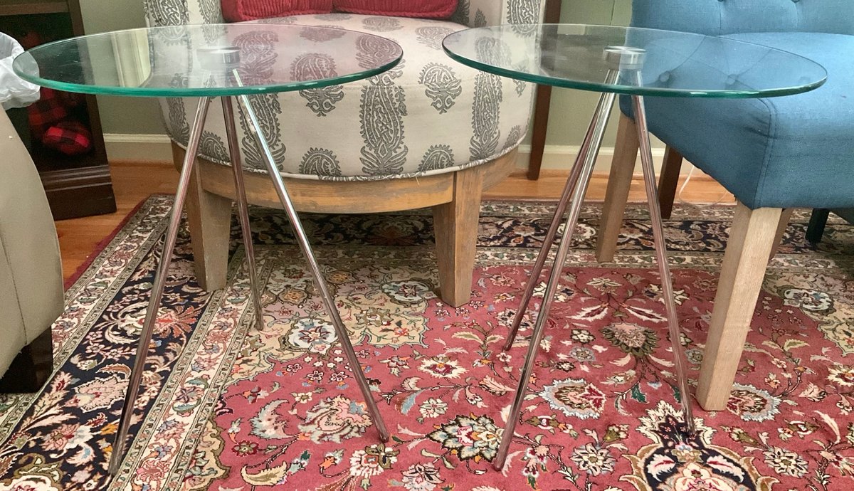 Modern Glass & Chrome Accent Tables