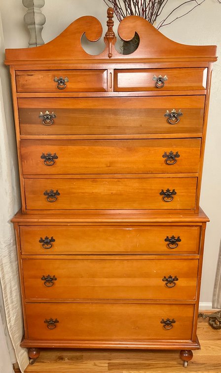 Maple Chest on Chest of Drawers