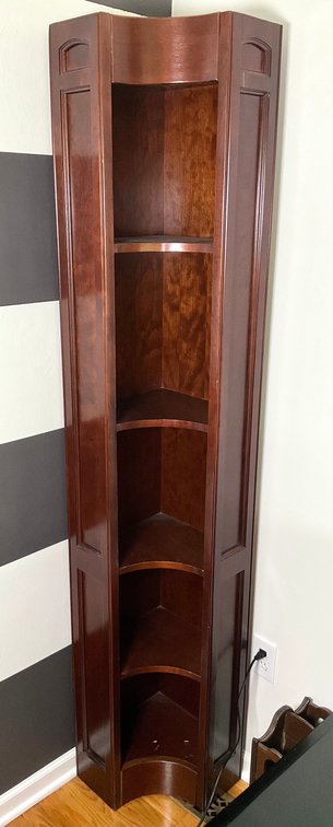 Unique Skinny Corner Bookshelf