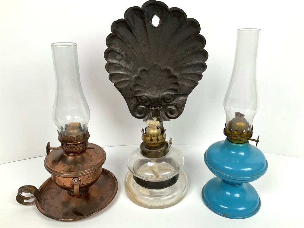 Three Miniature Oil Lamps
