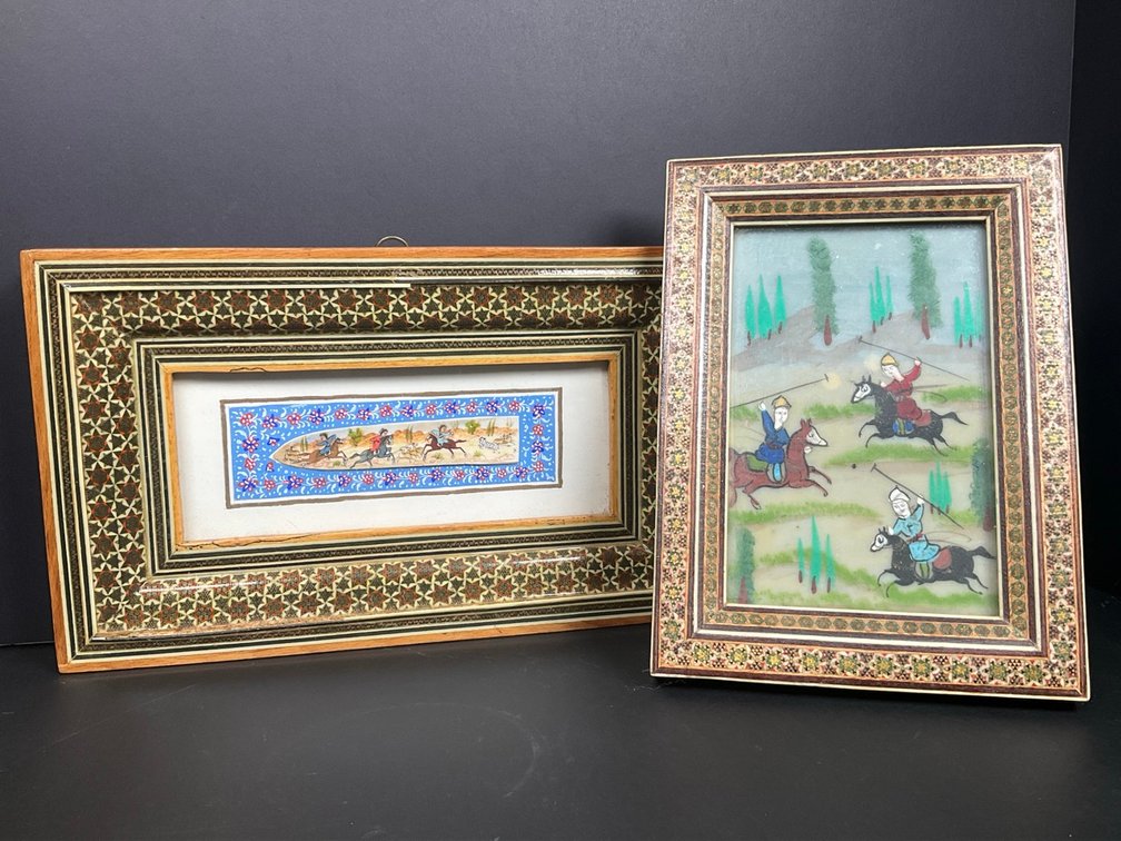 Original Asian Style Paintings in Mini Mosaic Frames