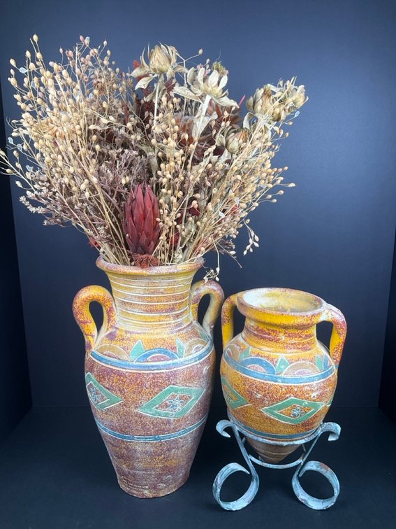 Two Decorative Mediterranean Style Vases