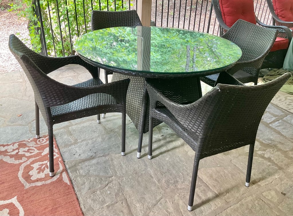 Brown Resin Wicker Patio Set