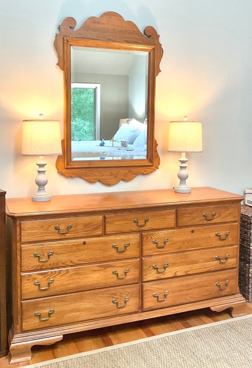 Oak Dresser & Mirror by Kincaid