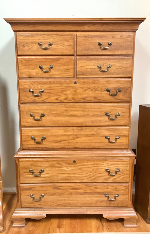 Oak Chest on Chest of Drawers by Kincaid