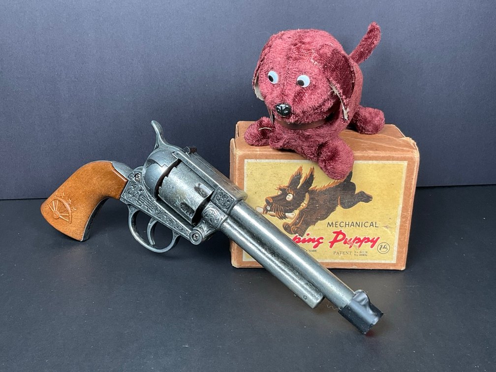 Wind-up Toy Dog & Cap Gun