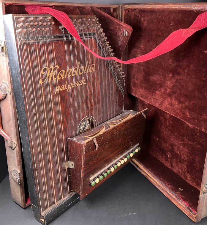 Vintage Mandolina Zither in Wooden Case