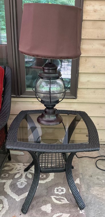Resin Wicker Side Table, Coffee Table and Lamp