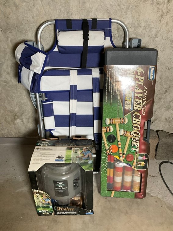 Petsafe Invisible Fence, Croquet Set and Lawn Chair
