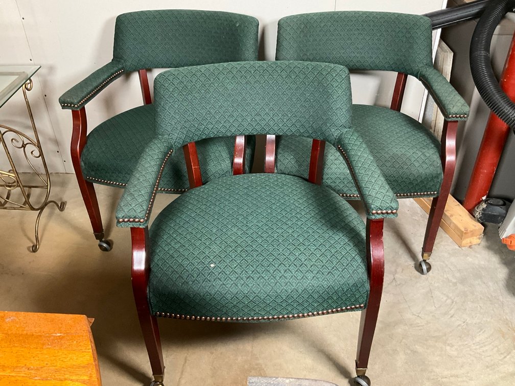 Three Rolling Office Style Chairs