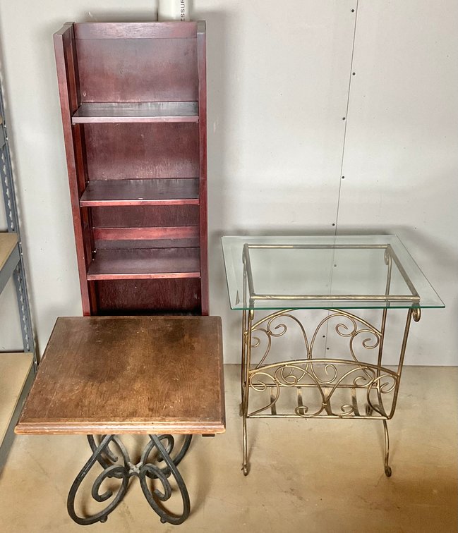 Two Side Tables and Shelf