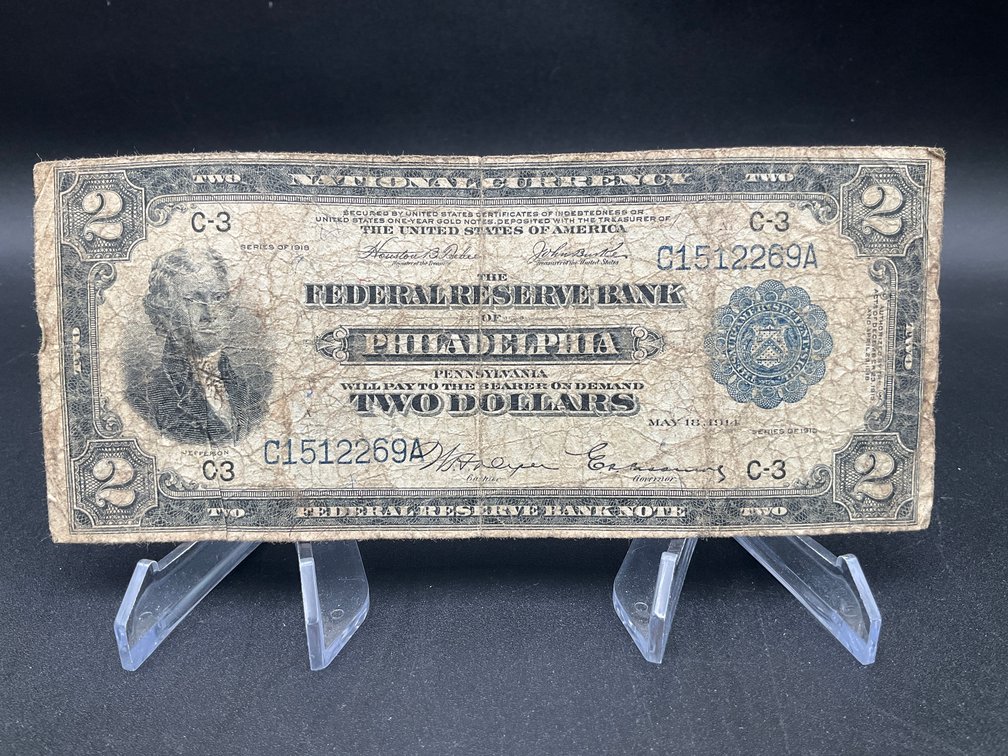 Series of 1918 $2.00 National Currency- Federal Reserve Bank of Philadelphia