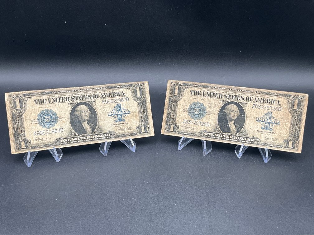 Two Series 1923 $1.00 Silver Certificates ("Horse Blankets")