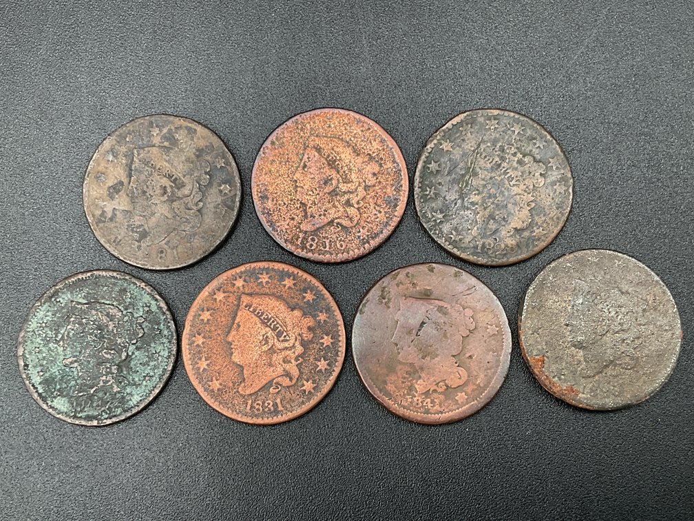 Seven Large Cents with Planchet Issues
