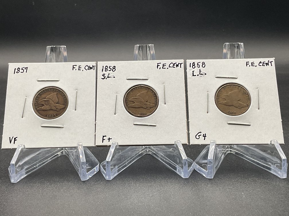 Three Flying Eagle Cents