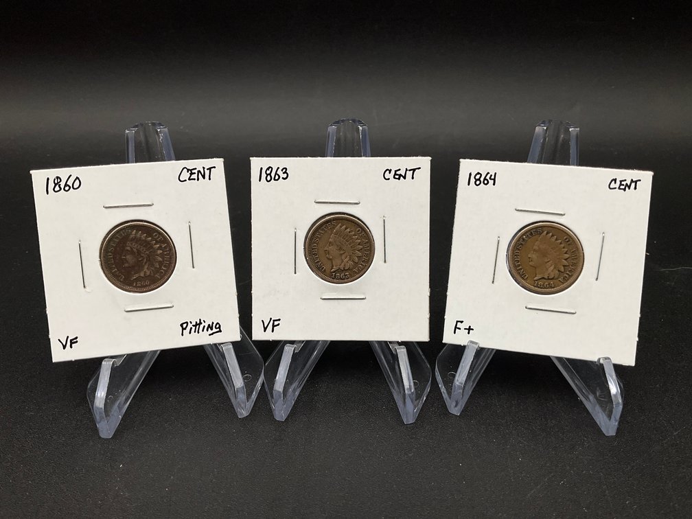 Three Early Year Indian Cents