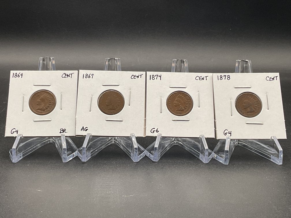 Four Better Date Indian Cents