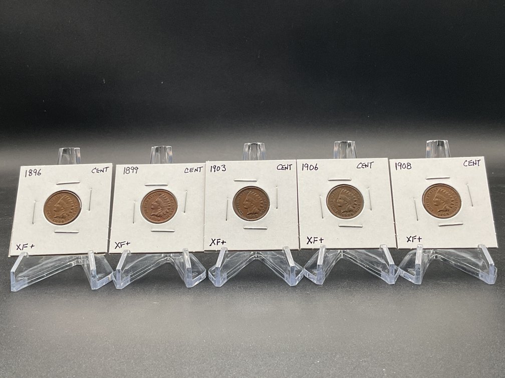 Five Better Grade Indian Cents