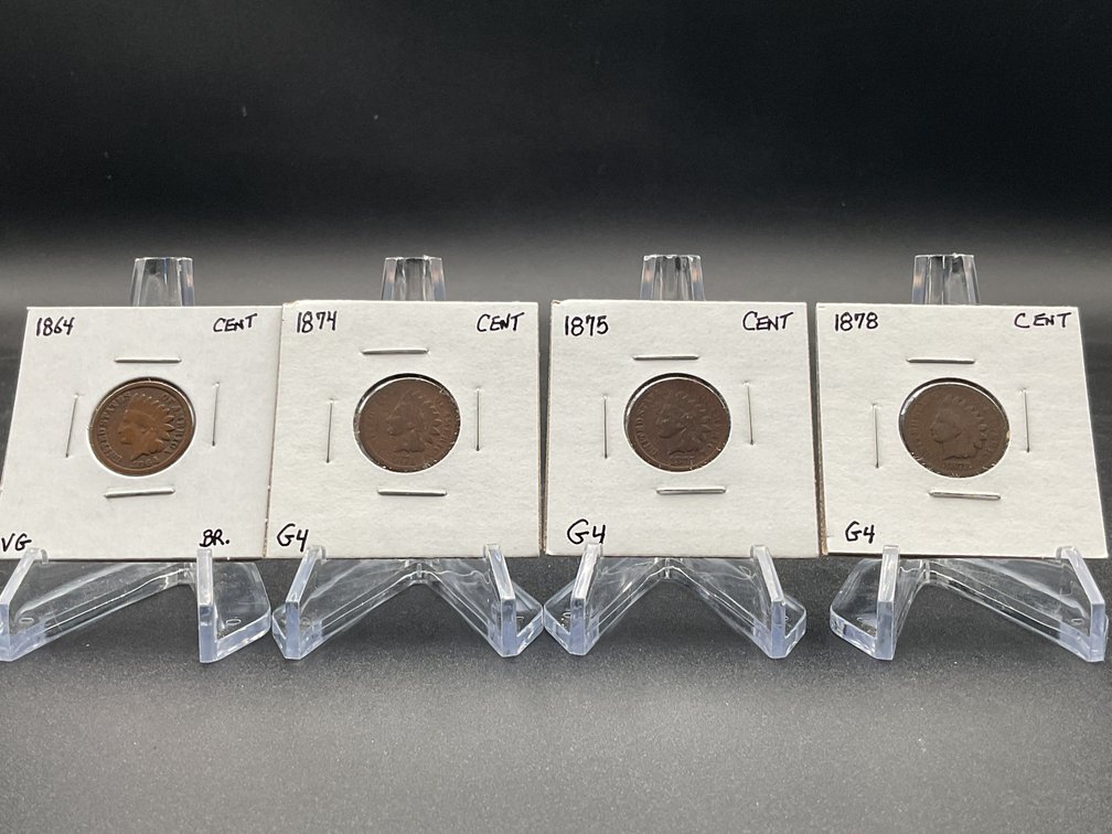 Four Better Date Indian Cents