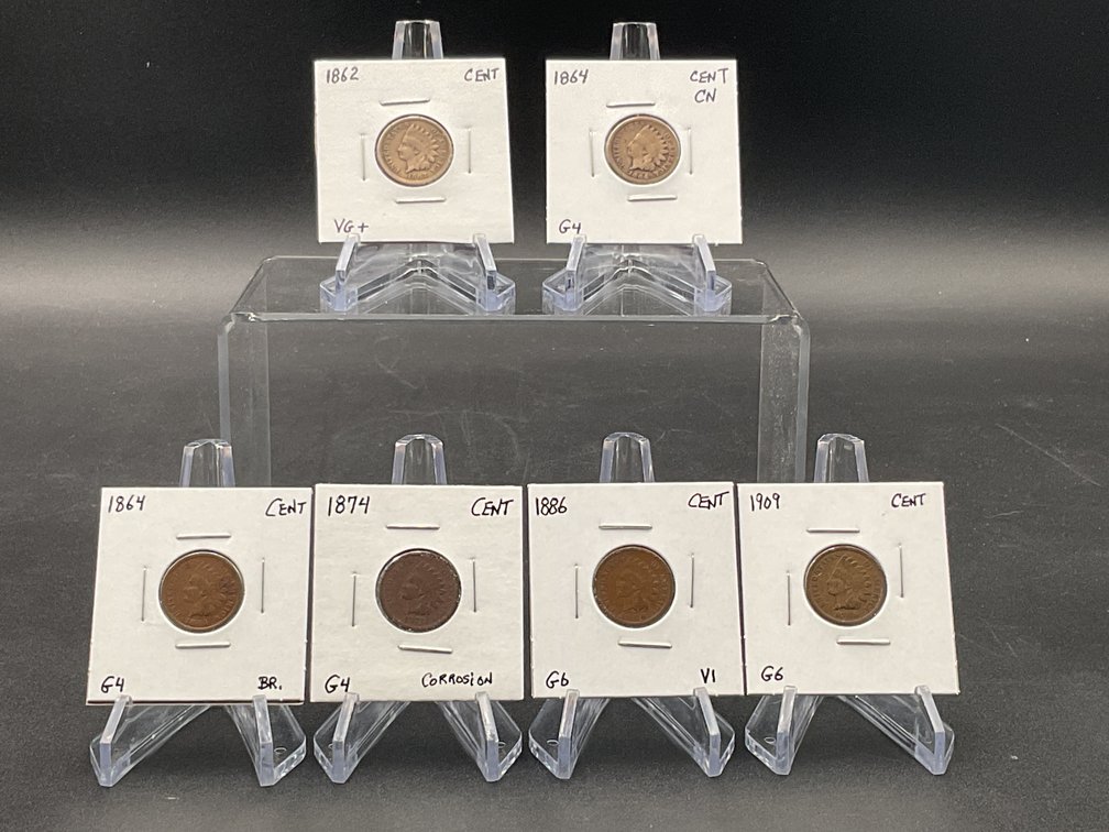 Group of 6 Better Date Indian Cents