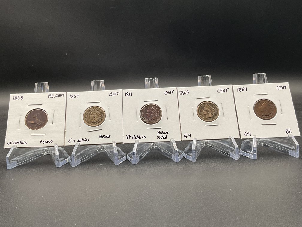 Five Better Date Early Years Indian Cents