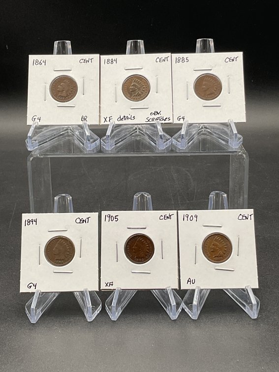 Six Indian Cents
