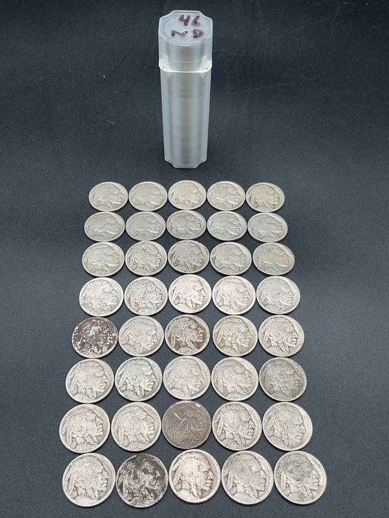 Two Rolls (80 coins total) Dateless Buffalo Nickels