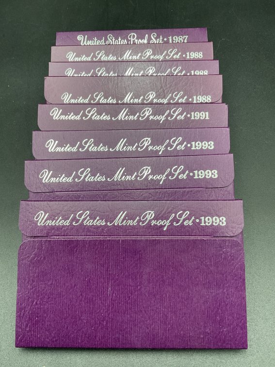 8 Proof Sets in Original Government Packaging