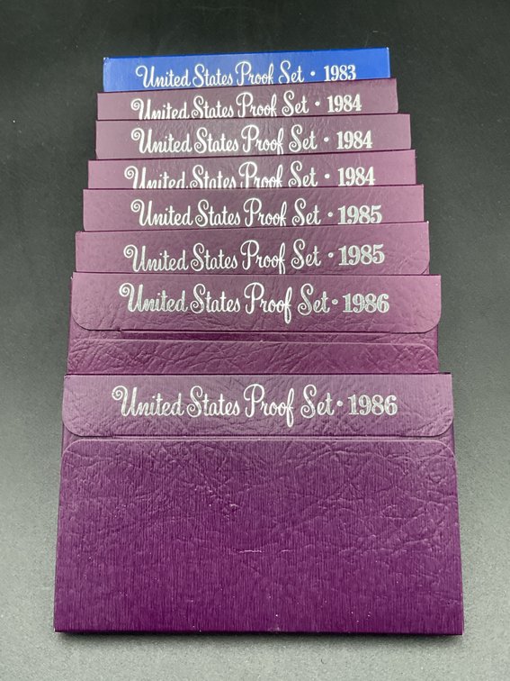 8 Proof Sets in Original Government Packaging
