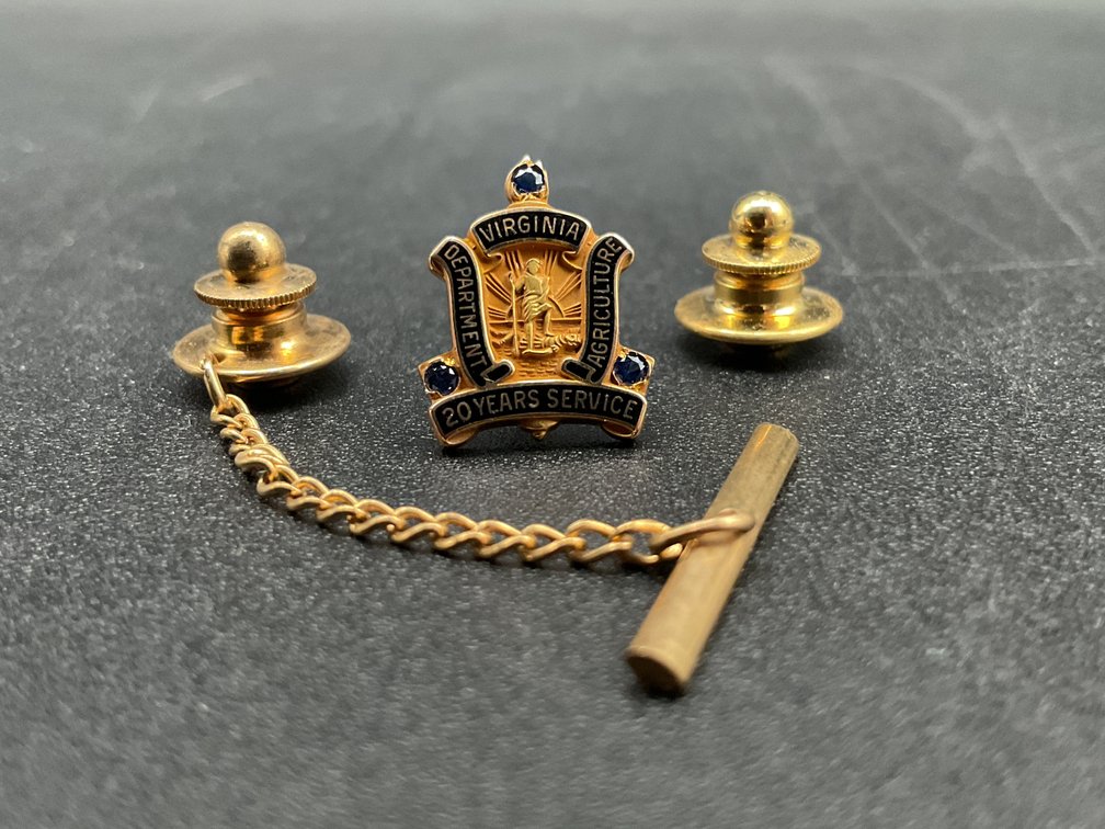 Two 10K Gold Service Pins from The State of Virginia