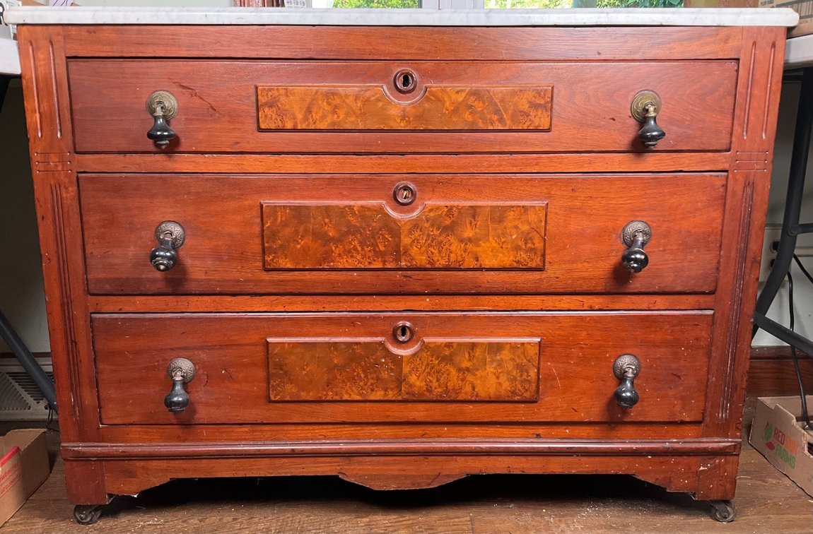 Victorian Style Marble Top Chest
