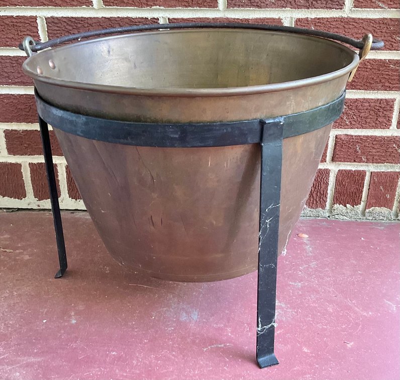 Large Brass Kettle and Stand